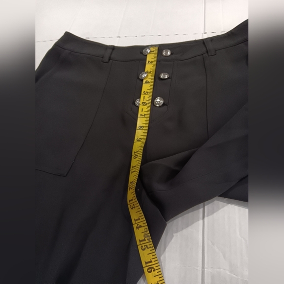 Karl Lagerfeld Paris Women's (Size 12) Black Sailor Wide Leg Cropped Pants (NWT) - Picture 8 of 12